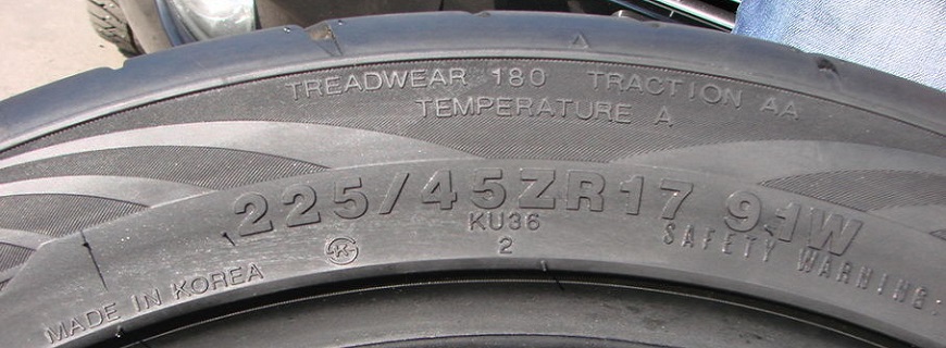 Пример маркировки на шинах